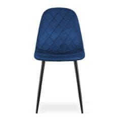 vyprodejpovleceni Modrá sametová židle ASTI s černými nohami