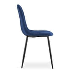 vyprodejpovleceni Modrá sametová židle ASTI s černými nohami