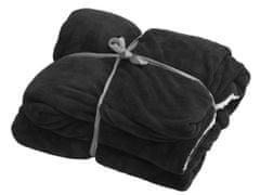 vyprodejpovleceni Luxusní černá beránková deka z mikroplyše, 150x200 cm