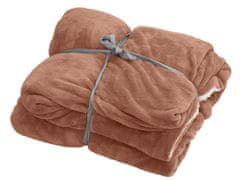 vyprodejpovleceni Luxusní hnědooranžová beránková deka z mikroplyše, 150x200 cm