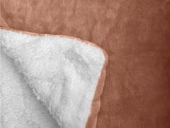 vyprodejpovleceni Luxusní hnědooranžová beránková deka z mikroplyše, 150x200 cm