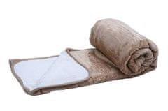 vyprodejpovleceni Luxusní hnědá beránková deka z mikroplyše se vzorem, 180x200 cm