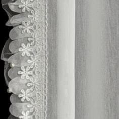 Eurofirany Záclona ELENA 300x150 Eurofirany bílá krajková aplikace perly