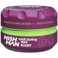 NISHMAN Hair Wax 04 Ragby pomáda na vlasy, 150ml pro muže, snadná aplikace a styling