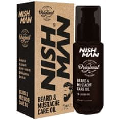 NISHMAN Beard&Mustache pečující olej na vousy a knír 75ml, hydratuje a vyživuje vousy