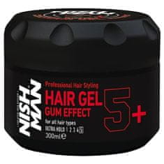 NISHMAN Hair Gel extra silný gel na vlasy 300ml pro muže, poskytuje ultra silnou fixaci