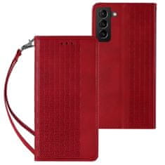 MG Magnet Strap knížkové pouzdro na Samsung Galaxy S23 Ultra, červené