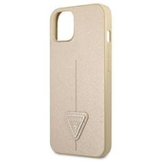 Guess hard silikonový obal na iPhone 13 Mini 5.4" Beige Saffiano Triangle Logo