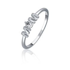 JVD Krásný stříbrný prsten se zirkonem MOM SVLR0984X61BI (Obvod 52 mm)