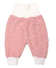 Baby Nellys 3-dílná souprava Hand made, pletený kabátek, kalhoty a botičky, růžová, vel.68