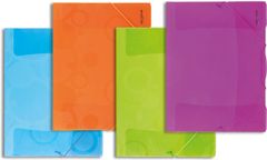Desky na dokumenty s chlopněmi a gumičkou Neo Colori - A4, zelené