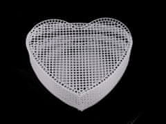 Plastová kanava / mřížka na kabelku srdce - bílá