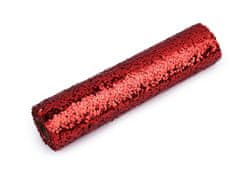 Pavučinka dekorační s glitry šíře 24 cm - červená
