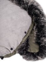 Baby Nellys Zimní fusak FLUFFY s kožešinou + rukávník zdarma, 50 x 100cm, šedý