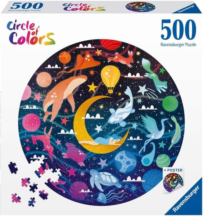 Levně Ravensburger Kulaté puzzle Kruh barev: Sny 500 dílků
