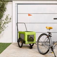 Petromila Vozík za kolo pro psa zelený a černý oxfordská tkanina a železo