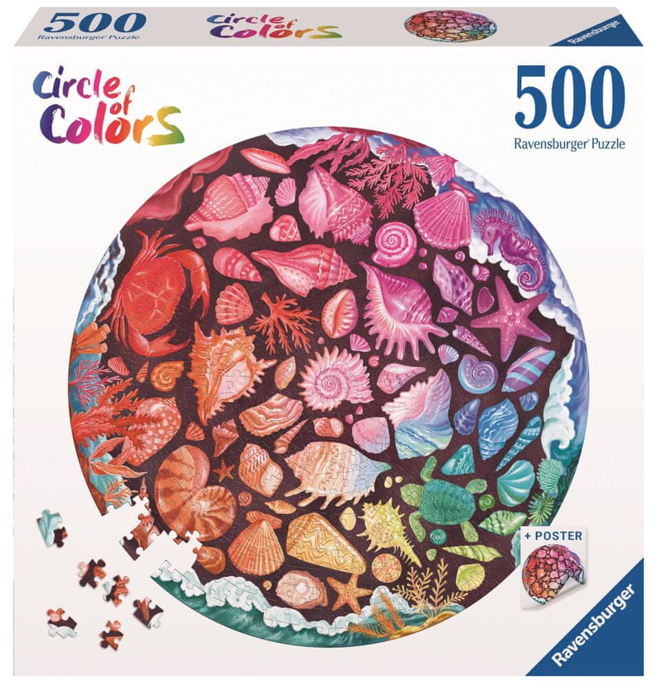 Levně Ravensburger Kulaté puzzle Kruh barev: Mušle 500 dílků