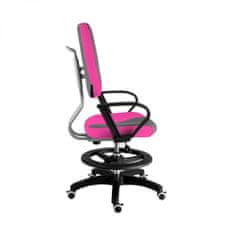 KUPŽIDLE Dětská rostoucí židle s podnoží BAMBINO S – látka, šedo-růžová