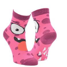 VIO  dětské barevné bavlněné elastické vzorované protiskluzové ponožky 8101924 3pack, růžová/fialová, 19-22