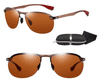 Pánské polarizační sluneční brýle, hnědé kovové, UV 400 kat. 3 filtr, velikost 44-59-21-138 mm