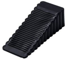 Camerazar Černá plastová zarážka dveří, klínový tvar, rozměry 4,1 x 9,5 x 2,8 cm