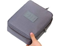 Camerazar Cestovní kosmetická taška TRAVEL organizér, nylon, 22x18x9 cm, s doplňkovým pouzdrem 21x14 cm