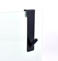 Camerazar Závěsný háček Loft na skříňku, černý, nerezová ocel s práškovým nátěrem, 13.5x3.4 cm
