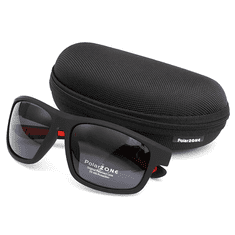 Camerazar Pánské sportovní sluneční brýle s polarizací, matně černé, UV-400 kat. 3 filtr + pouzdro