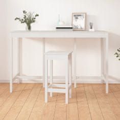 Vidaxl Barový stůl bílý 180 x 80 x 110 cm masivní borové dřevo