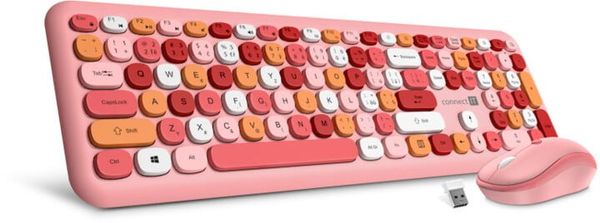klávesnice bezdrátová CONNECT-IT FashionCombo, růžová CKM-5010-CS