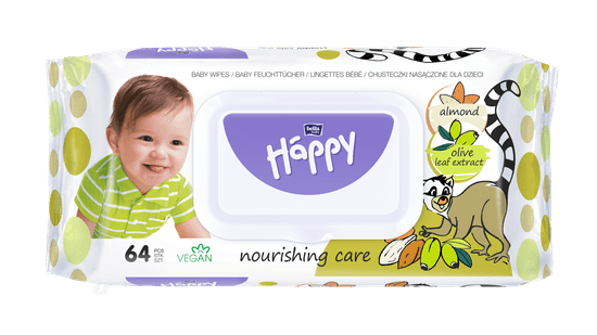 Bella Happy Baby čistící ubrousky mandle a olivy 1 x 64 ks