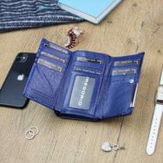 Gregorio Elegantní kožená lakovaná peněženka Gregorio TALIA, modrá