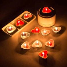 KN Čajové svíčky ve tvaru srdce - bílá (50ks)