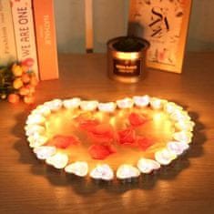 KN Čajové svíčky ve tvaru srdce - bílá (50ks)