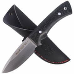 Muela Rhino 9M univerzální nůž 9 cm, černá, Micarta, kožené pouzdro