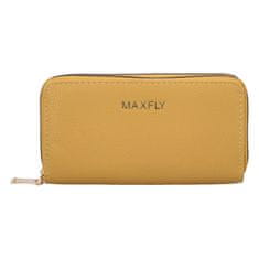 MaxFly Velká dámská koženková peněženka Luneta, žlutá