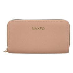 MaxFly Velká dámská koženková peněženka Luneta, světle béžová