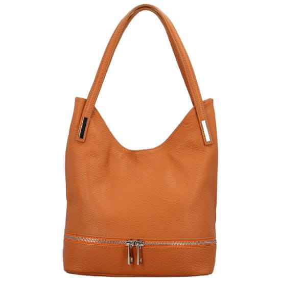 Delami Vera Pelle Trendy dámská kožená kabelka přes rameno Delami Fidellin, oranžová