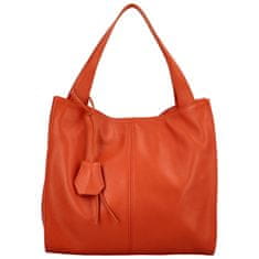 Delami Vera Pelle Trendy dámská kožená kabelka přes rameno Delami Torstima, oranžová