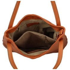 Delami Vera Pelle Trendy dámská kožená kabelka přes rameno Delami Fidellin, oranžová