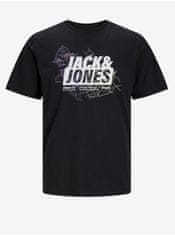Jack&Jones Černé pánské tričko Jack & Jones Map M