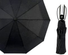 Camerazar Automatický skládací deštník Parasol Black Elegant, černý, s ochranou proti UV záření, 114 cm