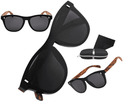 Camerazar Pánské polarizační sportovní brýle s bambusovými zorníky, černé, UV filtr 400 kat. 3