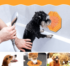 Camerazar Antistresová olizovací podložka pro psy a kočky, oranžová, silikon, 20x20x0.6 cm