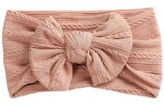 For Fun & Home Dětská bavlněná mašlička na vlasy PIN-UP, univerzální velikost, 2x17 cm, růžová