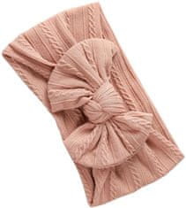 For Fun & Home Dětská bavlněná mašlička na vlasy PIN-UP, univerzální velikost, 2x17 cm, růžová