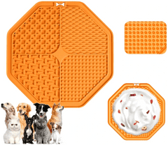 Camerazar Antistresová olizovací podložka pro psy a kočky, oranžová, silikon, 20x20x0.6 cm