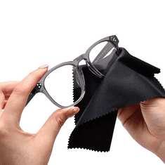 Camerazar Mikrovlákenná utěrka na brýle a telefon, 5 ks, černá, 15 x 18 cm