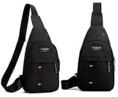 Camerazar Pánský městský batoh přes rameno Sachet Urban, černý, syntetická tkanina Oxford, 70-130x17x31 cm
