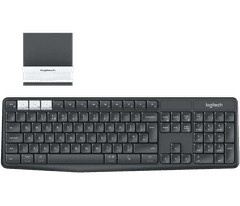 Logitech Logitech K375s Multi-Device, sada bezdrátové klávesnice a stojánku (Qwertz DE) - černá